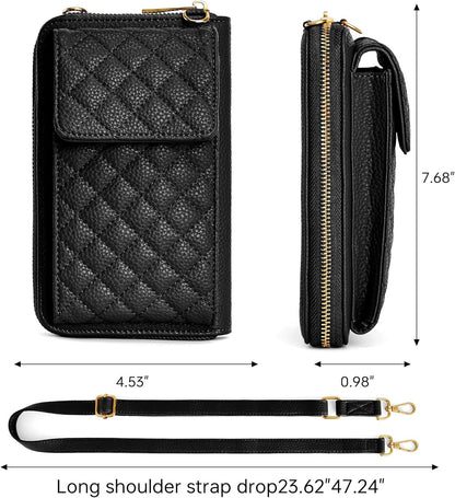 Small Crossbody Cell Phone Purse for Women - RFID Blocking Cellphone Wallet with Credit Card Slots