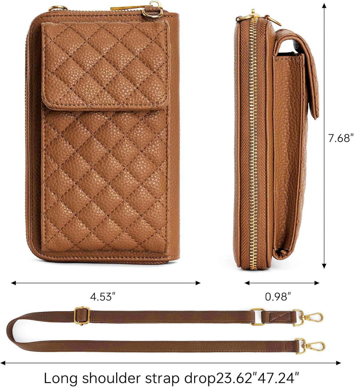 Small Crossbody Cell Phone Purse for Women - RFID Blocking Cellphone Wallet with Credit Card Slots