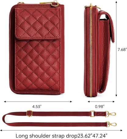 Small Crossbody Cell Phone Purse for Women - RFID Blocking Cellphone Wallet with Credit Card Slots