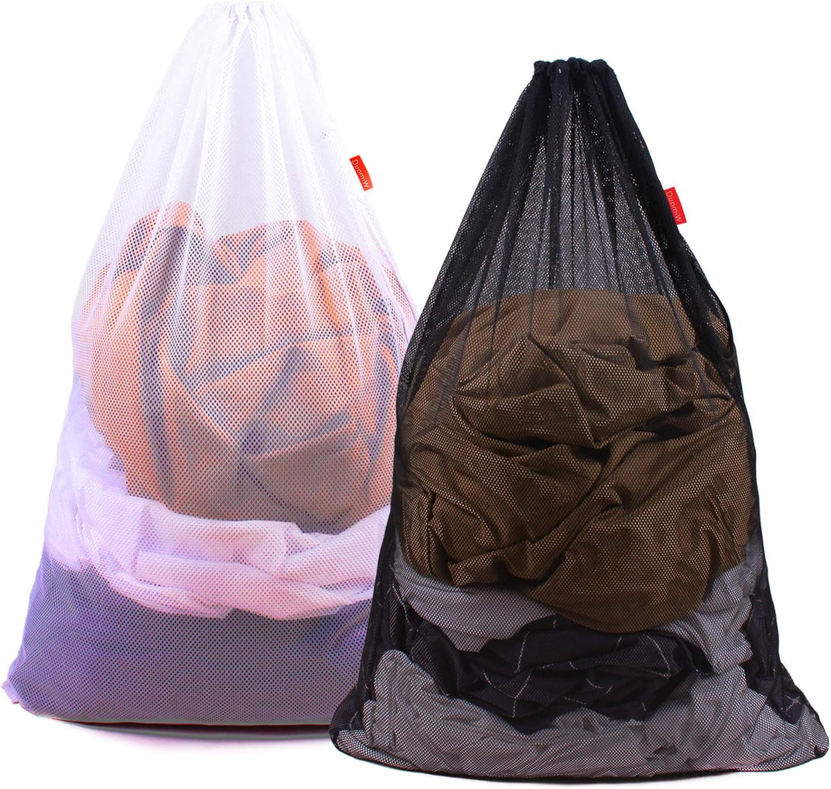 2 Pack Mesh Laundry Bags, 24 x 36 Inches Heavy Duty Drawstring Bag, Factories, College, Dorm, Travel and Apartment Dwellers, Black