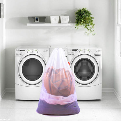 2 Pack Mesh Laundry Bags, 24 x 36 Inches Heavy Duty Drawstring Bag, Factories, College, Dorm, Travel and Apartment Dwellers, Black