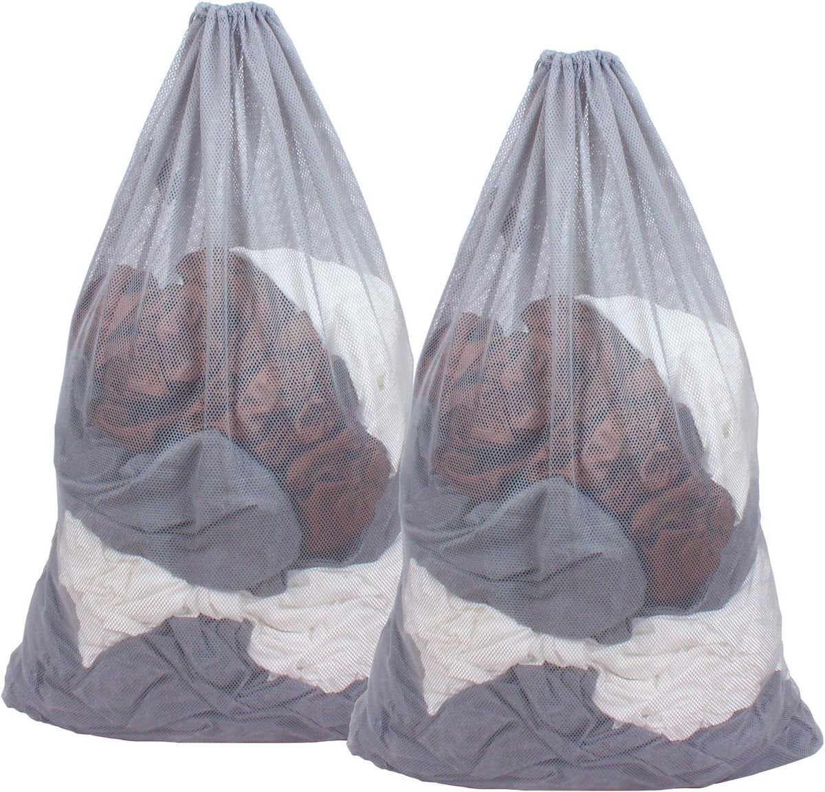 2 Pack Mesh Laundry Bags, 24 x 36 Inches Heavy Duty Drawstring Bag, Factories, College, Dorm, Travel and Apartment Dwellers, Black