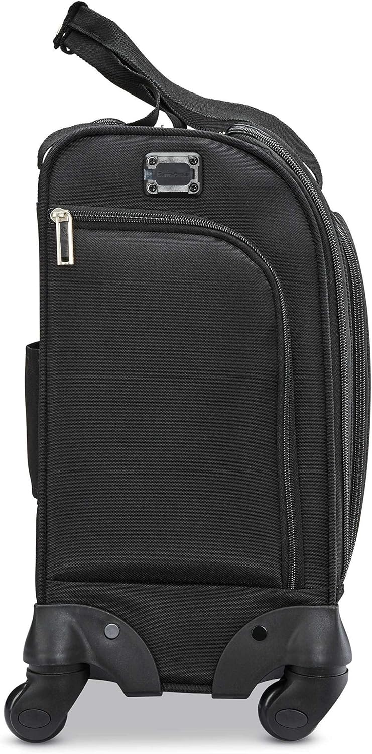 Underseat Carry-On Spinner With USB Port, Jet Black, One Size
