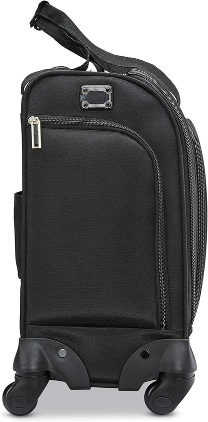 Underseat Carry-On Spinner With USB Port, Jet Black, One Size