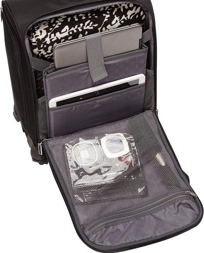 Underseat Carry-On Spinner With USB Port, Jet Black, One Size