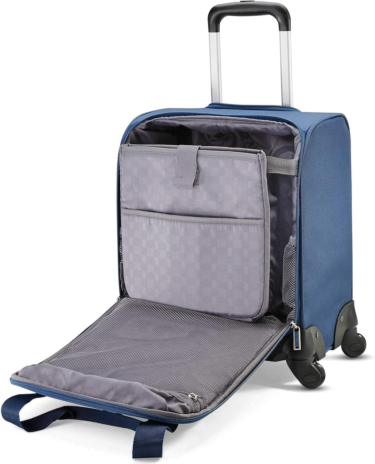 Underseat Carry-On Spinner With USB Port, Jet Black, One Size