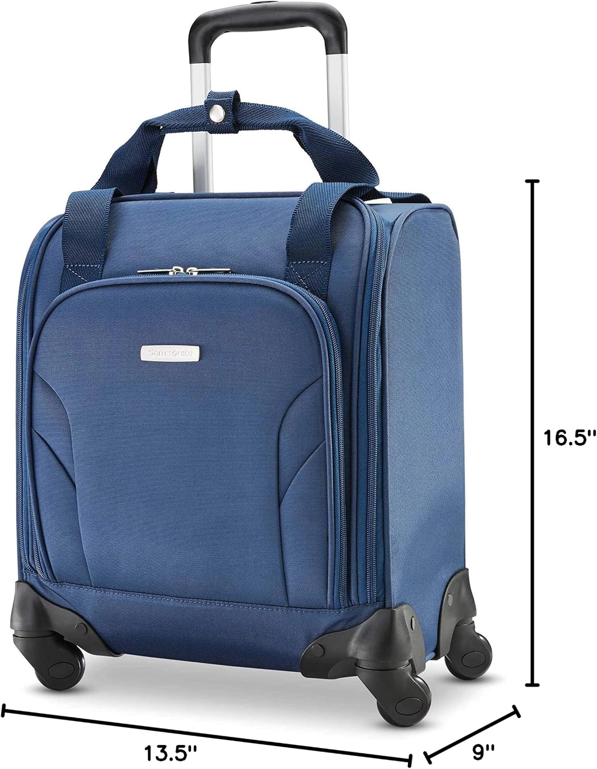 Underseat Carry-On Spinner With USB Port, Jet Black, One Size