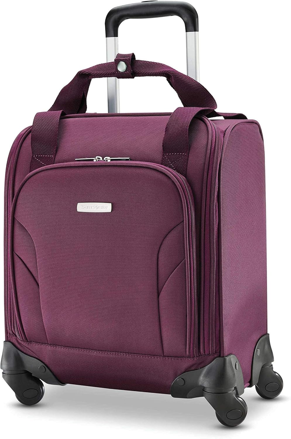 Underseat Carry-On Spinner With USB Port, Jet Black, One Size