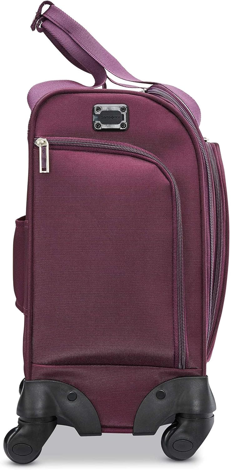 Underseat Carry-On Spinner With USB Port, Jet Black, One Size