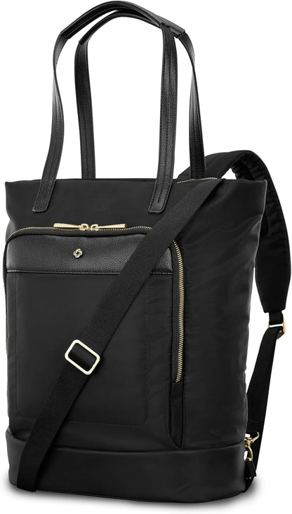 Mobile Solutions 2 Convertible Backpack, 3-in-1 Tote, Crossbody & Laptop Backpack with Padded Laptop Sleeve, Water Bottle Pocket, Front Organizer, StackIt™ Strap, Travel & Everyday Bag