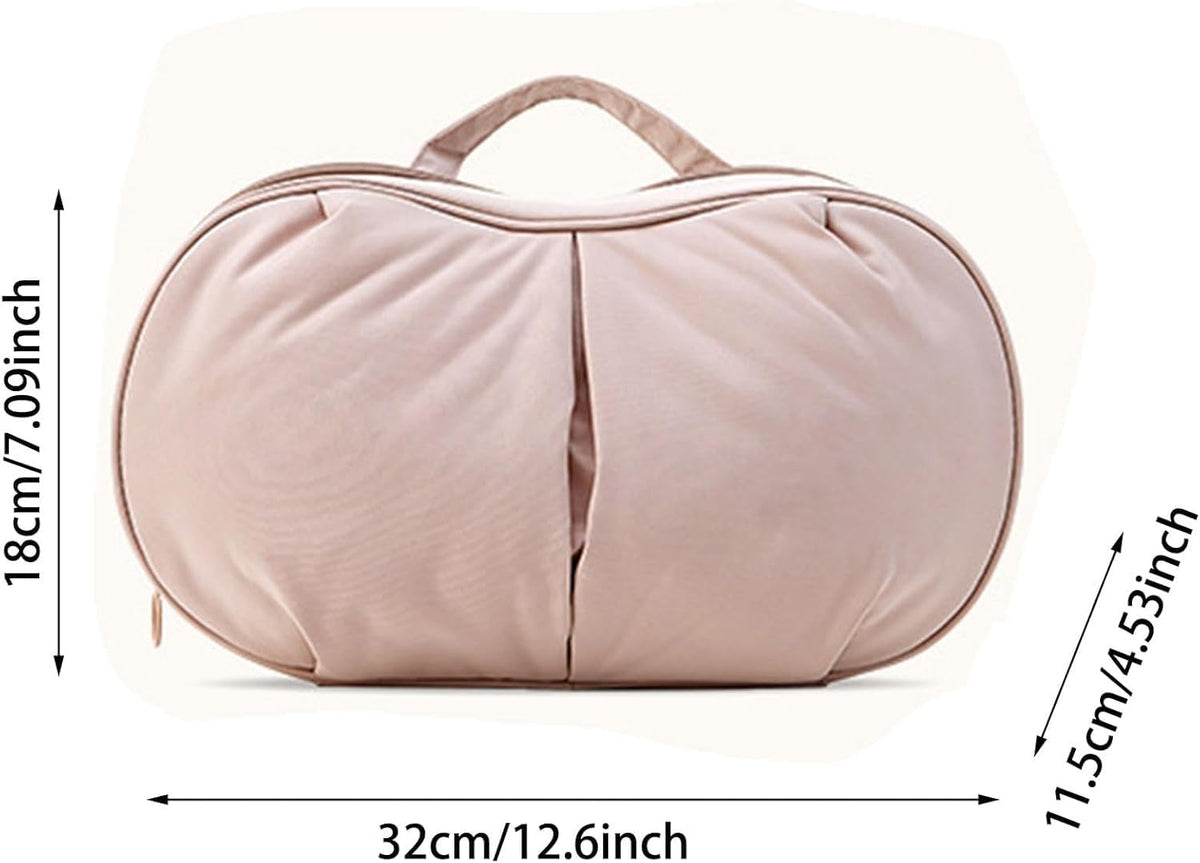4-in-1 Travel Underwear Packing Cube, Portable Bra and Underwear Organizer Travel Bag, Double Layer Bra Travel Bag for Women for Women Clothes Bras and Accessories (Pink#a)