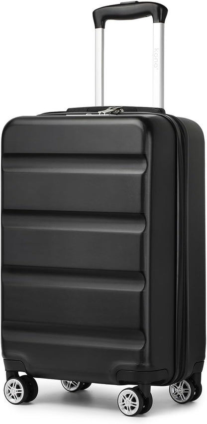 Carry On Luggage 22x14x9 Airline Approved Lightweight Small Travel Suitcase with Spinner Wheels Hard Shell TSA Carry-On Cream White