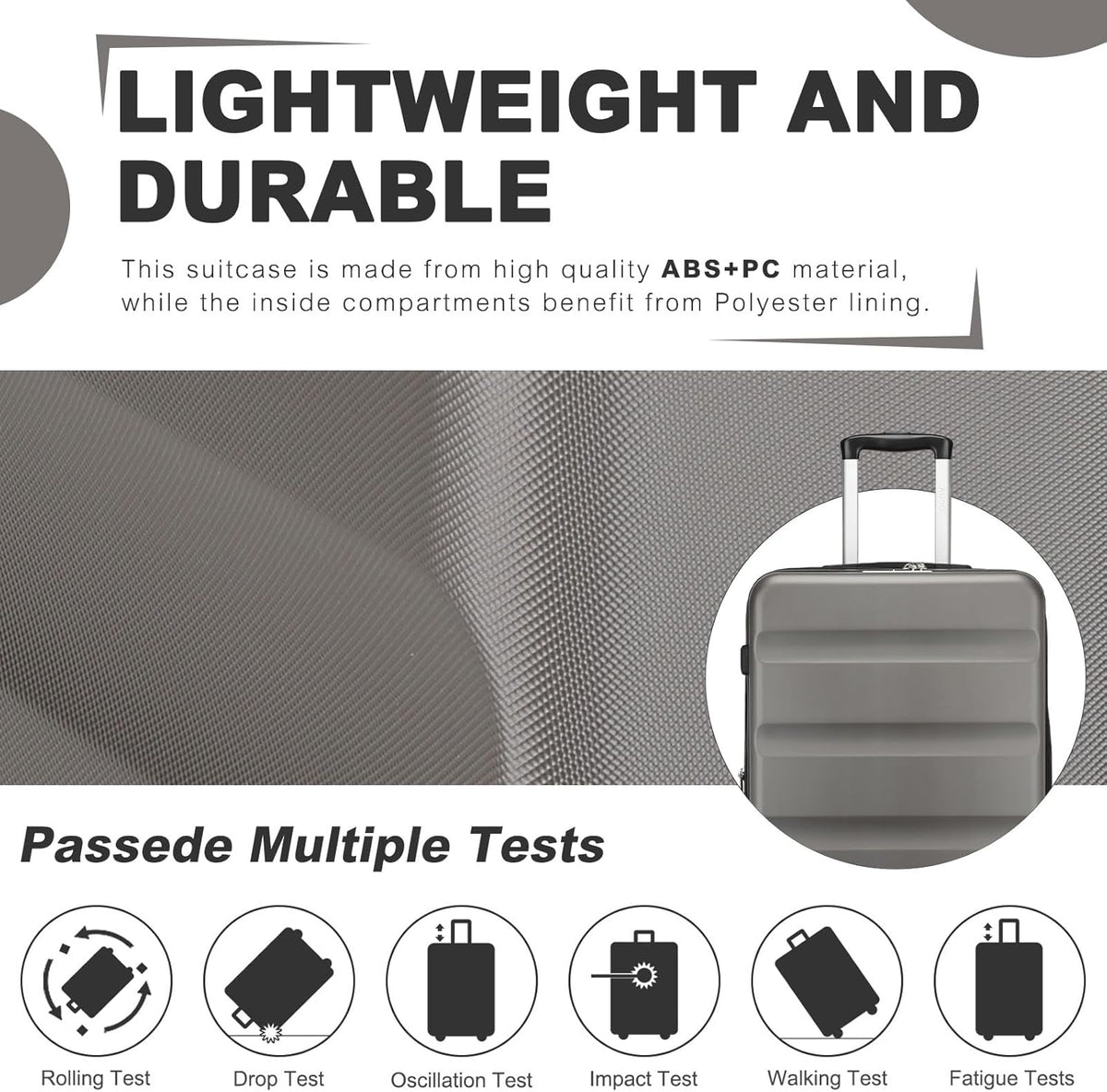 Carry On Luggage 22x14x9 Airline Approved Lightweight Small Travel Suitcase with Spinner Wheels Hard Shell TSA Carry-On Cream White