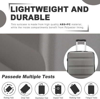 Carry On Luggage 22x14x9 Airline Approved Lightweight Small Travel Suitcase with Spinner Wheels Hard Shell TSA Carry-On Cream White