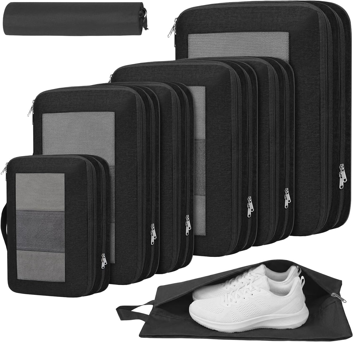 Compression Packing Cubes for Travel, Lightweight Vacation Travel Essentials, Travel Accessories for Suitcase Organizer Bags Set, Durable Luggage Organizer