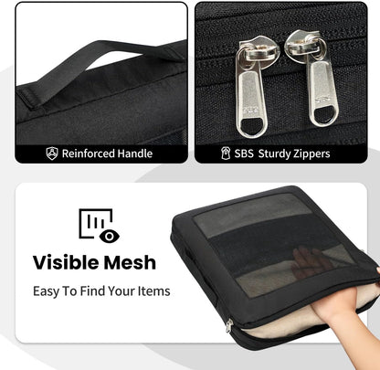 Compression Packing Cubes for Travel, Lightweight Vacation Travel Essentials, Travel Accessories for Suitcase Organizer Bags Set, Durable Luggage Organizer
