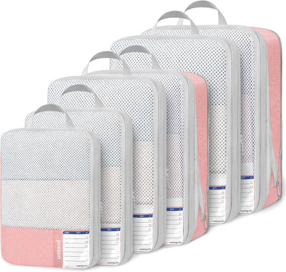 Compression Packing Cubes for Travel, Lightweight Vacation Travel Essentials, Travel Accessories for Suitcase Organizer Bags Set, Durable Luggage Organizer