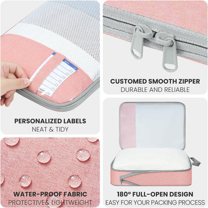 Compression Packing Cubes for Travel, Lightweight Vacation Travel Essentials, Travel Accessories for Suitcase Organizer Bags Set, Durable Luggage Organizer
