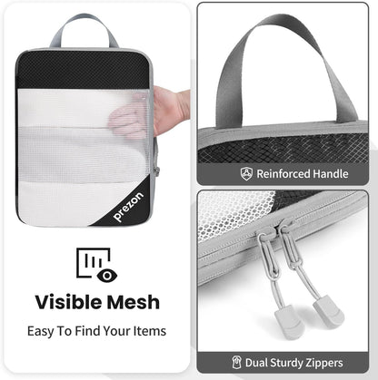 Compression Packing Cubes for Travel, Lightweight Vacation Travel Essentials, Travel Accessories for Suitcase Organizer Bags Set, Durable Luggage Organizer