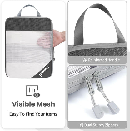 Compression Packing Cubes for Travel, Lightweight Vacation Travel Essentials, Travel Accessories for Suitcase Organizer Bags Set, Durable Luggage Organizer