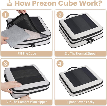 Compression Packing Cubes for Travel, Lightweight Vacation Travel Essentials, Travel Accessories for Suitcase Organizer Bags Set, Durable Luggage Organizer