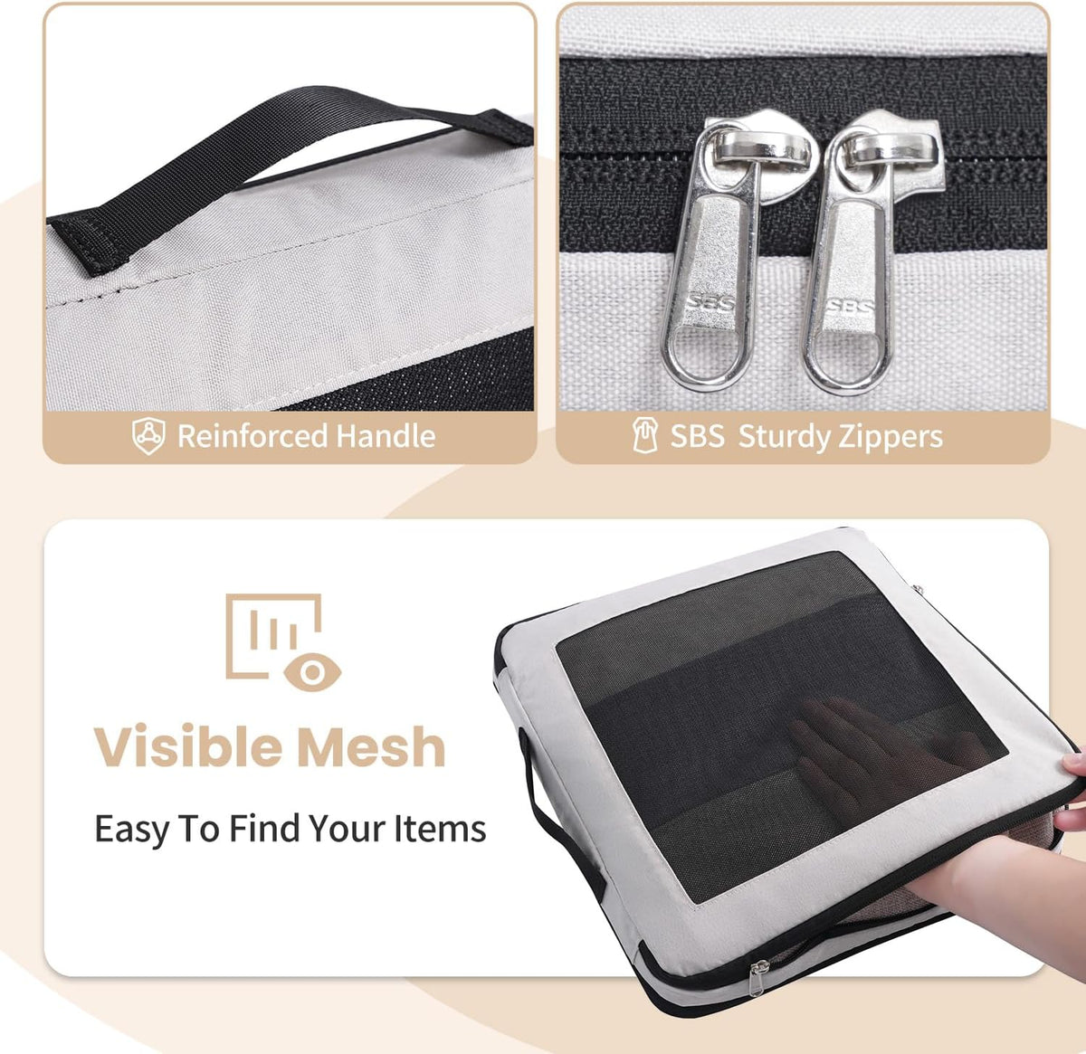 Compression Packing Cubes for Travel, Lightweight Vacation Travel Essentials, Travel Accessories for Suitcase Organizer Bags Set, Durable Luggage Organizer