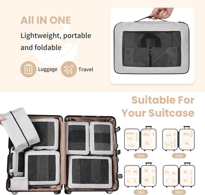 Compression Packing Cubes for Travel, Lightweight Vacation Travel Essentials, Travel Accessories for Suitcase Organizer Bags Set, Durable Luggage Organizer