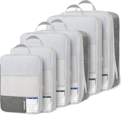 Compression Packing Cubes for Travel, Lightweight Vacation Travel Essentials, Travel Accessories for Suitcase Organizer Bags Set, Durable Luggage Organizer