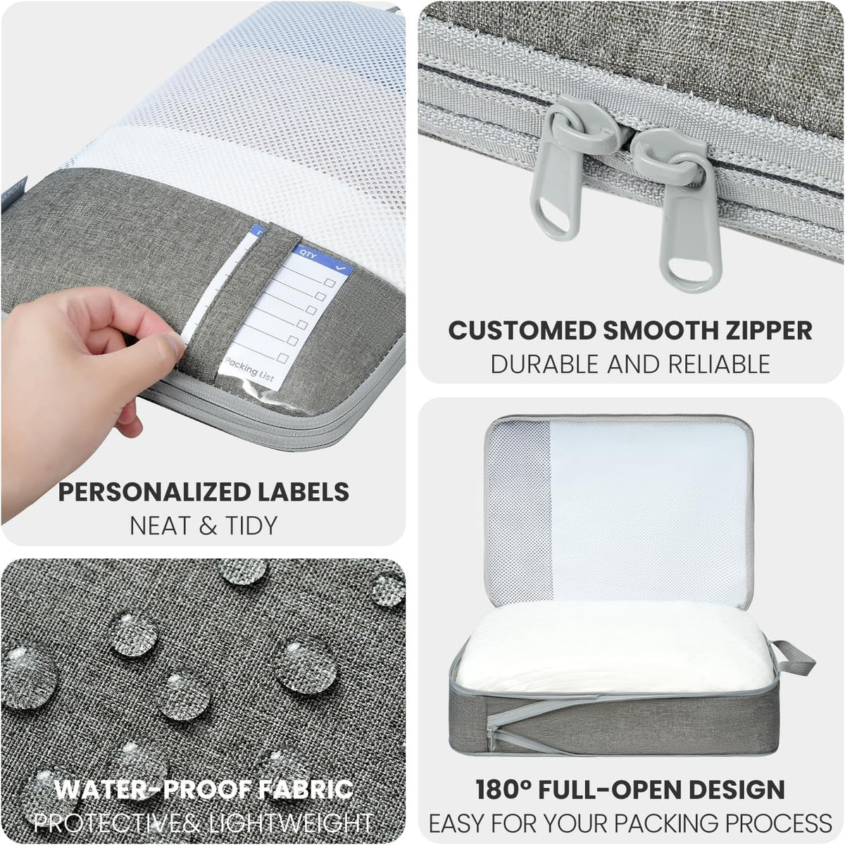 Compression Packing Cubes for Travel, Lightweight Vacation Travel Essentials, Travel Accessories for Suitcase Organizer Bags Set, Durable Luggage Organizer