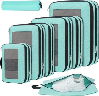 Compression Packing Cubes for Travel, Lightweight Vacation Travel Essentials, Travel Accessories for Suitcase Organizer Bags Set, Durable Luggage Organizer