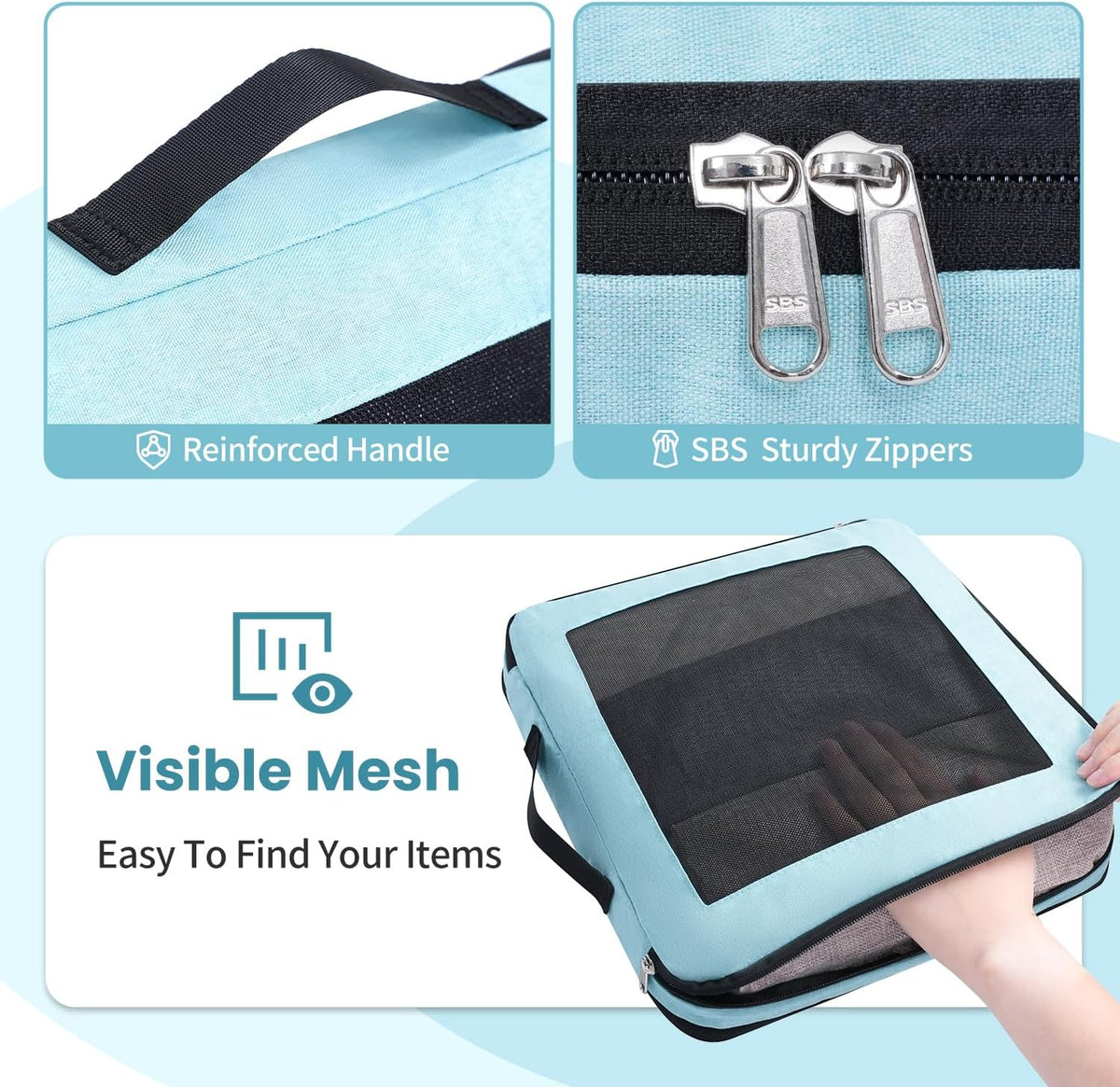 Compression Packing Cubes for Travel, Lightweight Vacation Travel Essentials, Travel Accessories for Suitcase Organizer Bags Set, Durable Luggage Organizer