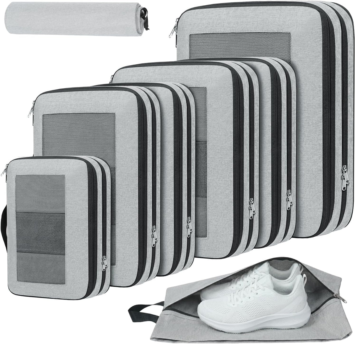Compression Packing Cubes for Travel, Lightweight Vacation Travel Essentials, Travel Accessories for Suitcase Organizer Bags Set, Durable Luggage Organizer