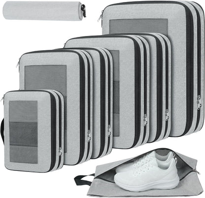 Compression Packing Cubes for Travel, Lightweight Vacation Travel Essentials, Travel Accessories for Suitcase Organizer Bags Set, Durable Luggage Organizer