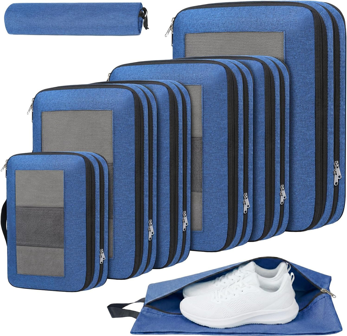 Compression Packing Cubes for Travel, Lightweight Vacation Travel Essentials, Travel Accessories for Suitcase Organizer Bags Set, Durable Luggage Organizer