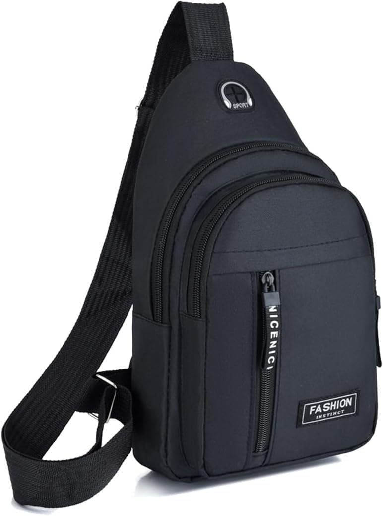 Sling Backpacks Chest Shoulder Crossbody Purse Surper Light Handbag for Travel Running Cycling for Men (Black 2)