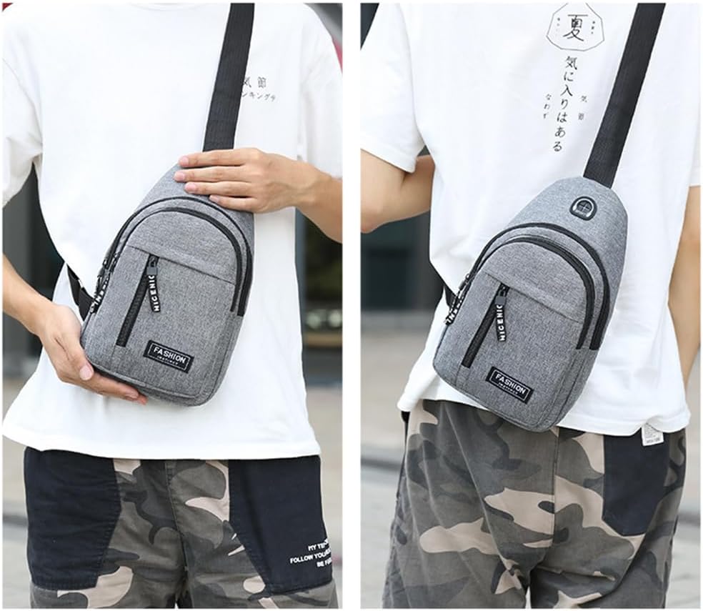 Sling Backpacks Chest Shoulder Crossbody Purse Surper Light Handbag for Travel Running Cycling for Men (Black 2)