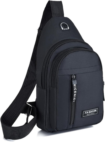 Sling Backpacks Chest Shoulder Crossbody Purse Surper Light Handbag for Travel Running Cycling for Men (Black 2)