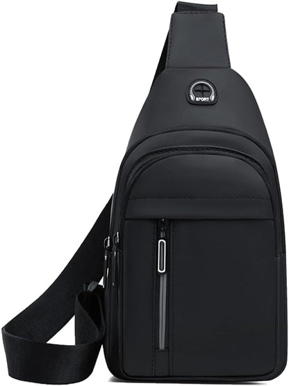 Sling Backpacks Chest Shoulder Crossbody Purse Surper Light Handbag for Travel Running Cycling for Men (Black 2)