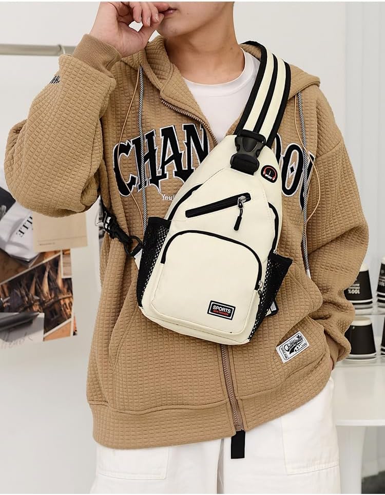 Sling Backpacks Chest Shoulder Crossbody Purse Surper Light Handbag for Travel Running Cycling for Men (Black 2)