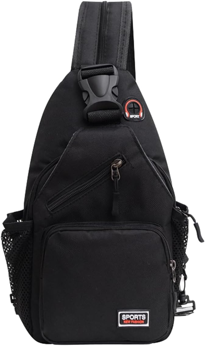 Sling Backpacks Chest Shoulder Crossbody Purse Surper Light Handbag for Travel Running Cycling for Men (Black 2)