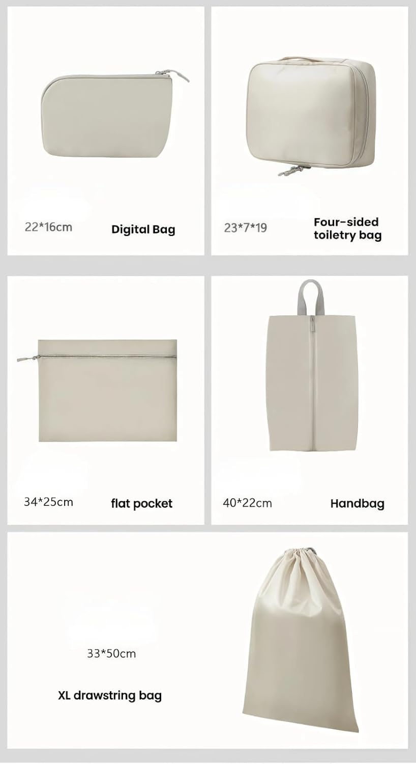 Expandable Compression Packing Cubes Set, Travel Luggage Organizer Bags | Expandable packing cubes with compression zippers, mesh panels and multiple organizers for travel, luggage and storage.