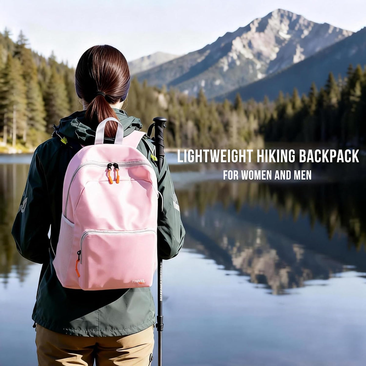20L Lightweight Hiking Backpack, Packable Daypack with Zipper Pockets for Men Women, Portable Small Travel Backpack for Outdoor Hiking