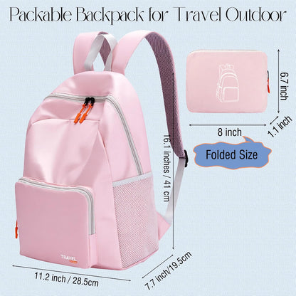 20L Lightweight Hiking Backpack, Packable Daypack with Zipper Pockets for Men Women, Portable Small Travel Backpack for Outdoor Hiking