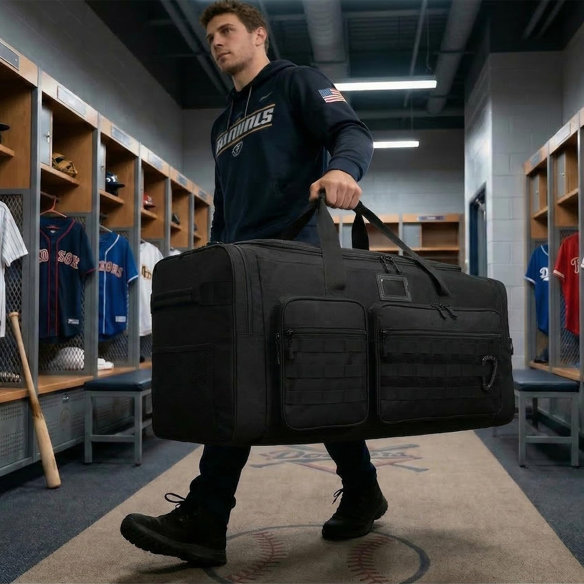 135L Large Duffle Bag, Heavy Duty Duffle Bag for Travel, Extra Large Sports Gym Equipment Bag for Soccer Baseball Basketball Hockey Football, Green