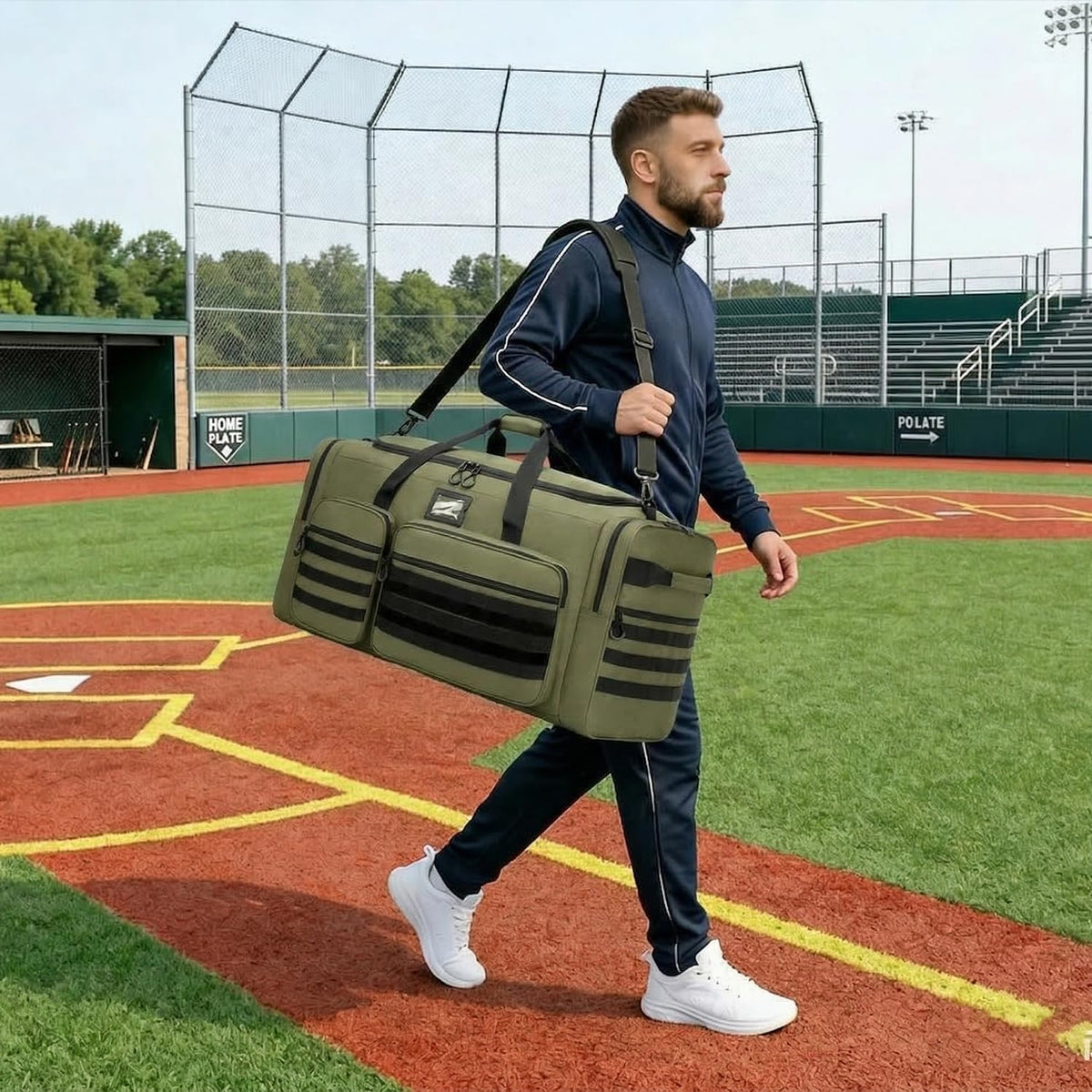 135L Large Duffle Bag, Heavy Duty Duffle Bag for Travel, Extra Large Sports Gym Equipment Bag for Soccer Baseball Basketball Hockey Football, Green