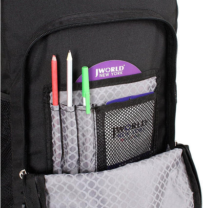 Sunny Rolling Backpack for Kids. Roller Bag With Wheels, Black