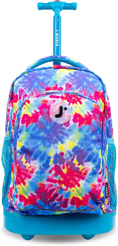 Sunny Rolling Backpack for Kids. Roller Bag With Wheels, Black