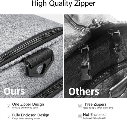 Garment Bags for Travel, 55L Carry on Convertible Garment Duffle Bag | 2 in 1 Hanging Suit Travel Bag with Shoulder Strap, Shoe Compartment, Portable Weekender Luggage Bag for Men Women,Black