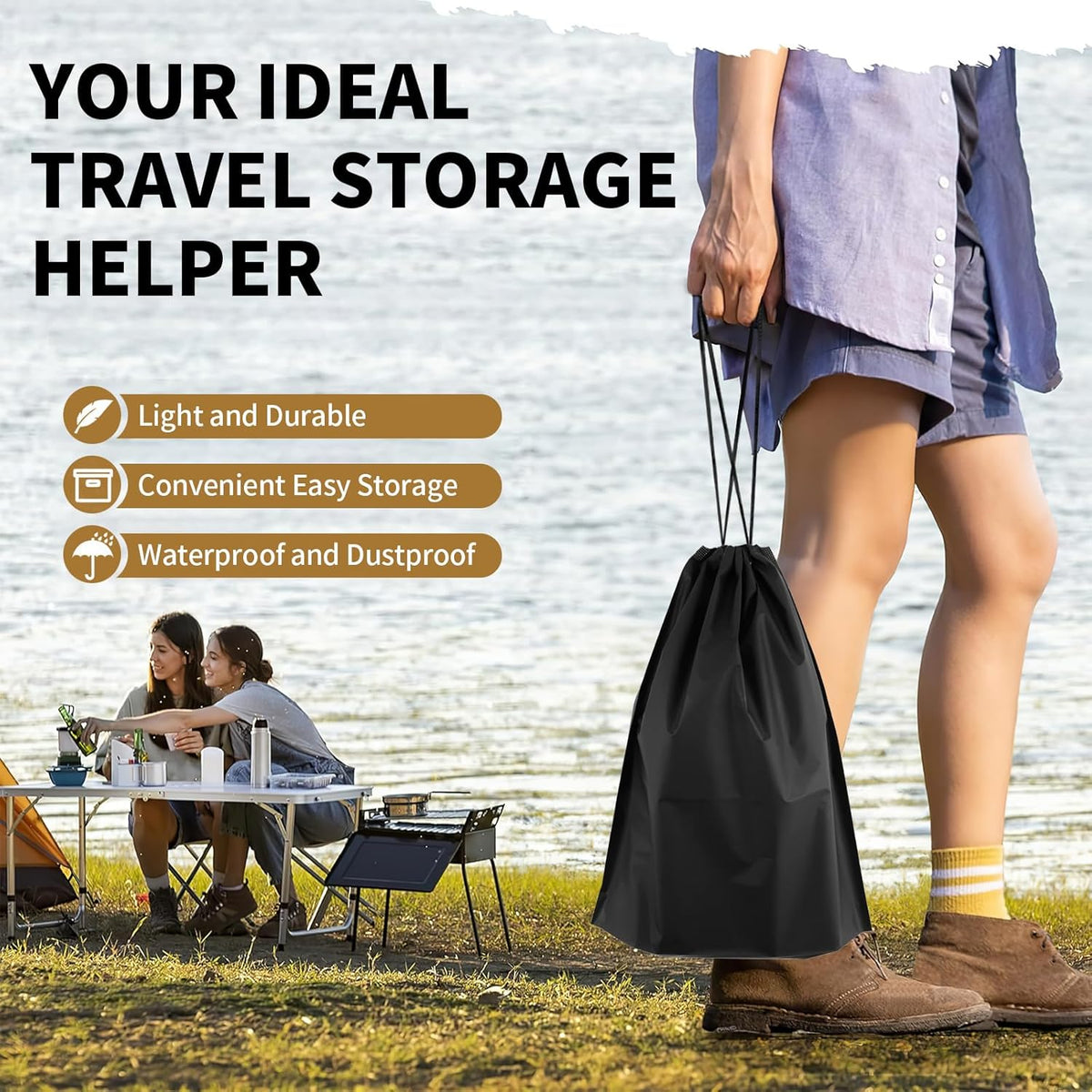 20 Pack Shoe Bags for Travel, 15.7" x 11.8" Clear Travel Shoe Bags for Packing, Large Waterproof Portable Drawstring Travel Shoe Storage Bag Travel Essentials Women for and Men