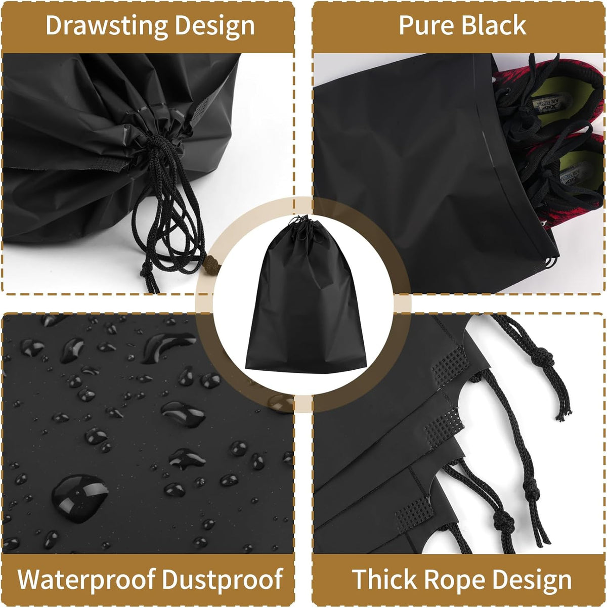 20 Pack Shoe Bags for Travel, 15.7" x 11.8" Clear Travel Shoe Bags for Packing, Large Waterproof Portable Drawstring Travel Shoe Storage Bag Travel Essentials Women for and Men